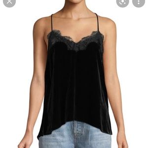 Cami NYC “The Racer” Velvet Cami with Lace